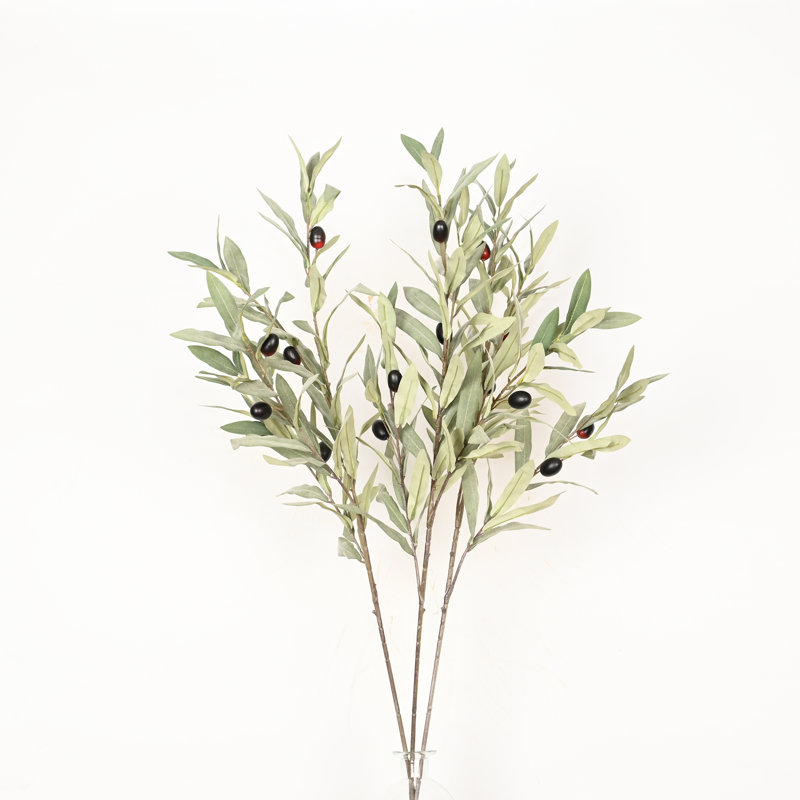 32" Artificial Olive Leaves Branch For Vase Filler, Farmhouse Long Stem Greenery Foliage Bulk Bouquet For Wedding Party Home Office Table Centerpiece Shelf Decorations