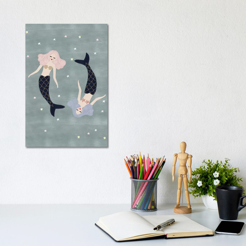 Light Mermaids by Leah Straatsma - Wrapped Canvas Print, 20.32 cm H x 30.48 cm W