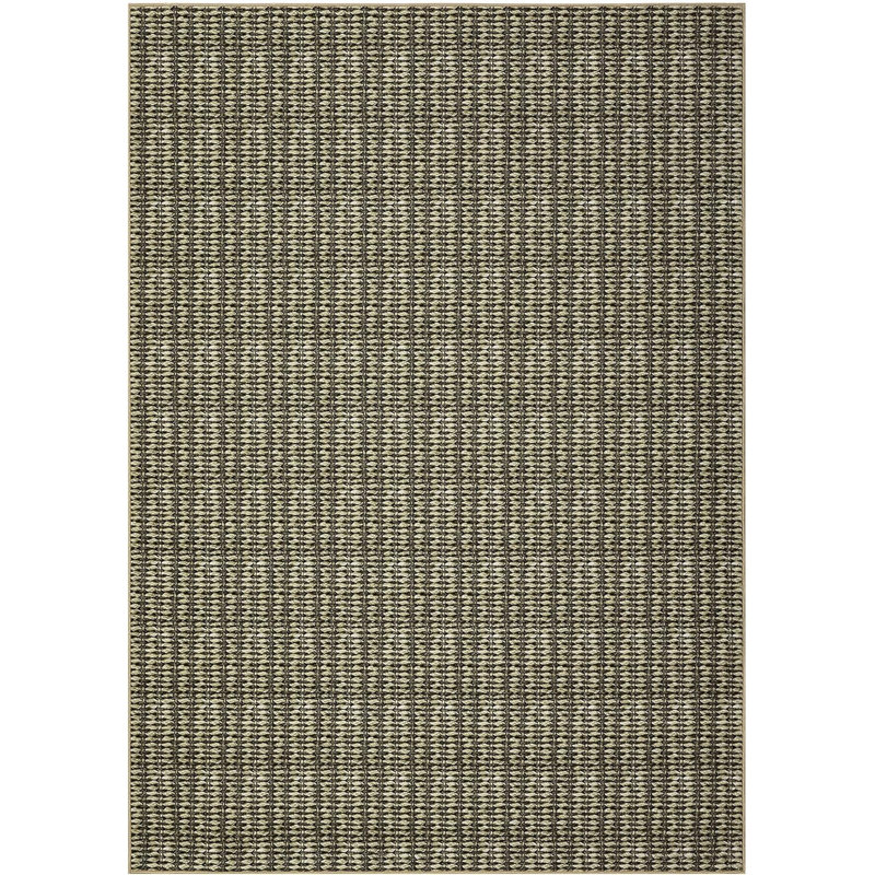 2x6 Washable Modern Textured Stripe Rug Thin Non-Slip Low Pile Stain-Resistant Reinforced Edges Foldable Entryway Beige