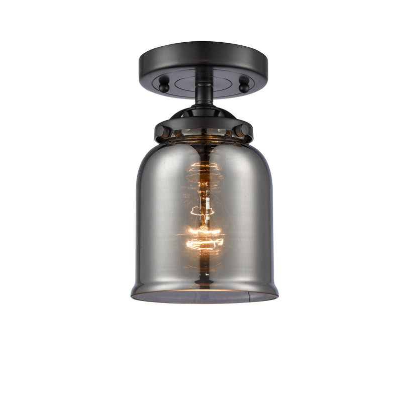 Esita Glass Semi Flush Mount, Oil Rubbed Bronze, Plated Smoke, No Bulb Included