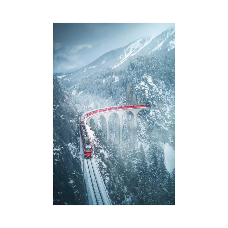 Landwasser Viaduct - Switzerland by Cuma Çevik - Wrapped Canvas Print, 20.32 cm H x 30.48 cm W