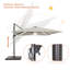 Parasol en porte-à-faux carré éclairé 10 pi avec base Sharesse-544952670