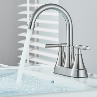 2-handle Bathroom Faucet with Drain Assembly