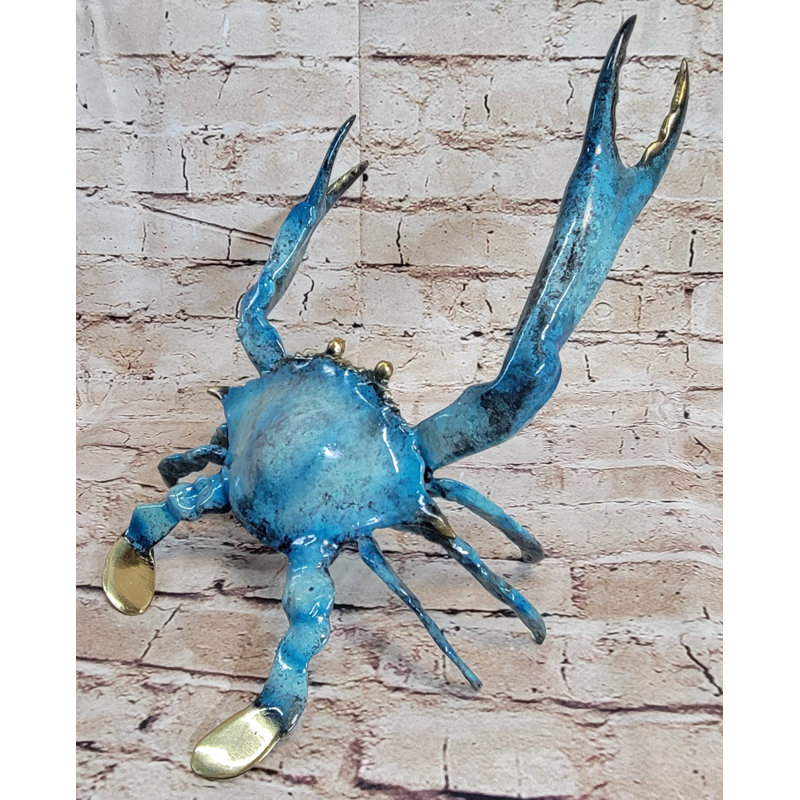 Sculpture Patina Crabe émaillé