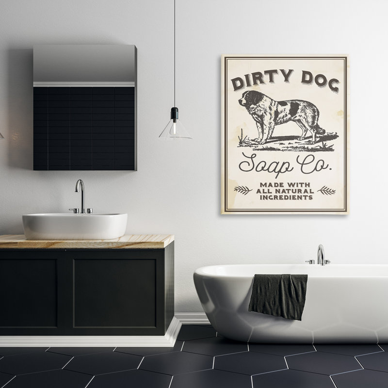 Art mural sur toile surdimensionné, "Dirty Dog Soap Co" par Daphne Polselli, H 30 po x l 24 po
