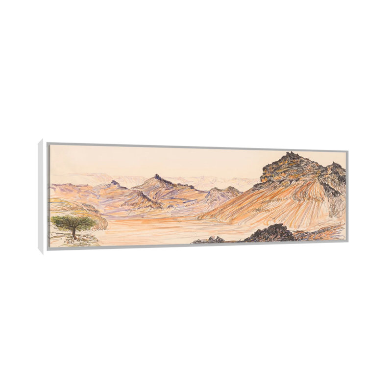 Nahal Gevanim by Itzu Rimmer - Panoramic Print on Canvas, 30.48 cm H x 91.44 cm W, White Framed