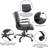 Mid-Back Swivel Leathersoft Desk Chair With Padded Seat And Armrests, Adjustable Height Padded Office Chair, Black