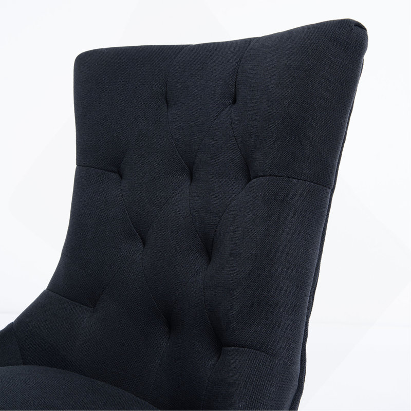 Chaise de salle à manger capitonnée Modern, Noir