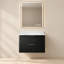 Ensemble de vanité suspendue en chêne naturel de 76 cm avec lavabo intégré et miroir de courtoisie à DEL de 81 x 102 cm.-199750819-199750820