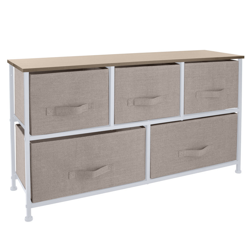Commode 5 tiroirs Caddaric, Beige