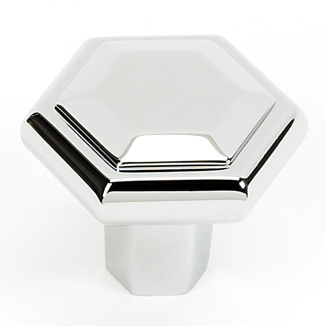 Nicole Geometric Knob, Polished Nickel, 1.13" H x 1.25" W x 0.5" D