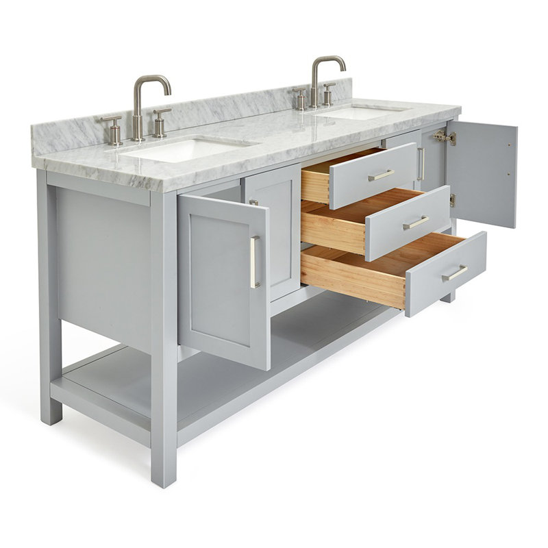 Magnolia Bath Vanity Rectangular Basin S073DCWRV, Rectangular, Gray
