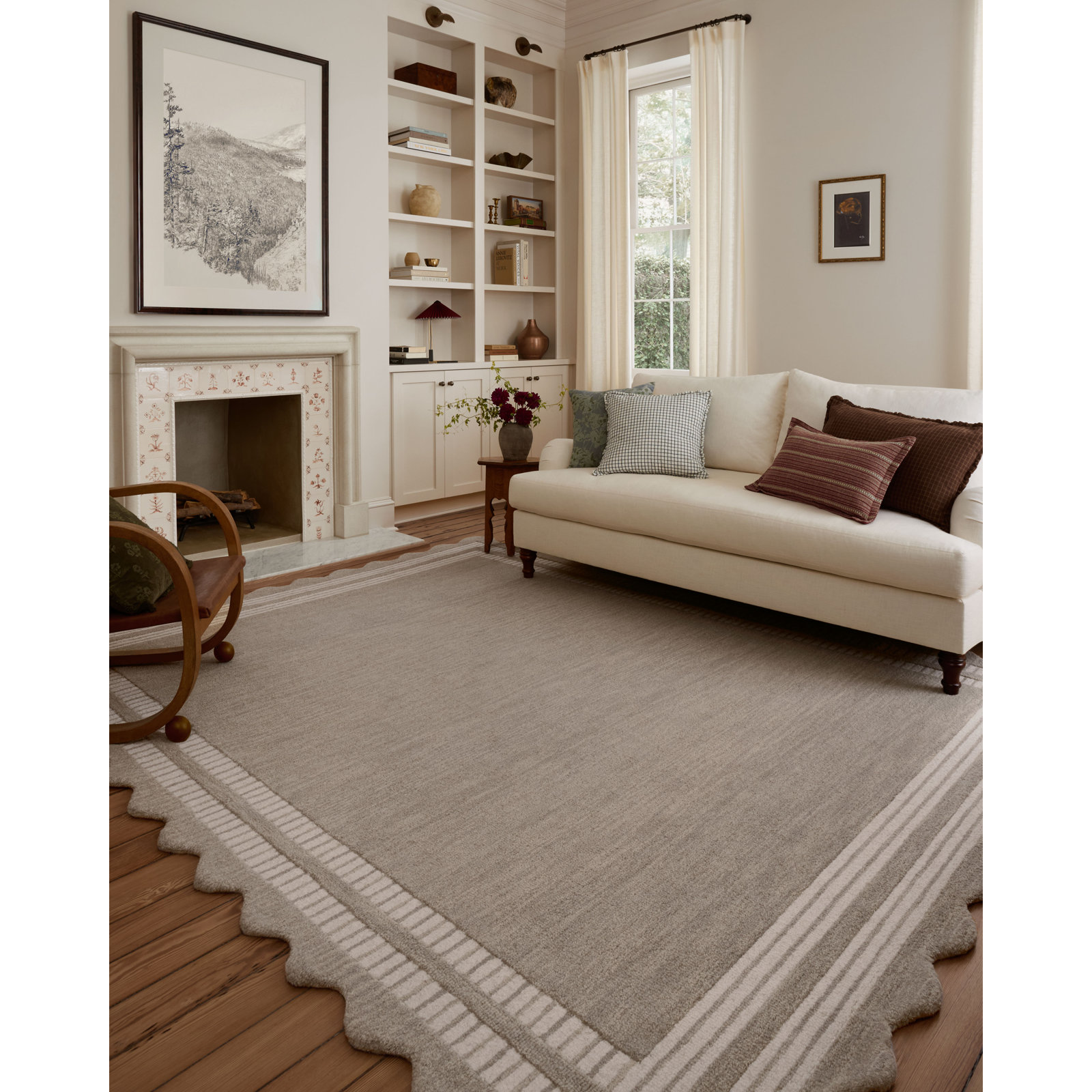 Chris Loves Julia x Loloi Scottie Fog Ivory Rug, Runner 2'6" x 9'9"