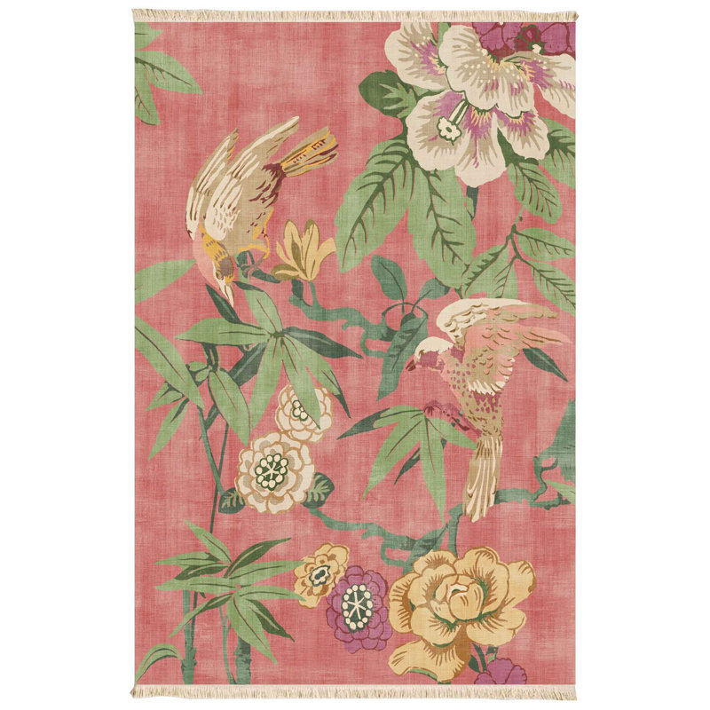 Tropical Aviary Chinoiserie Area Rug