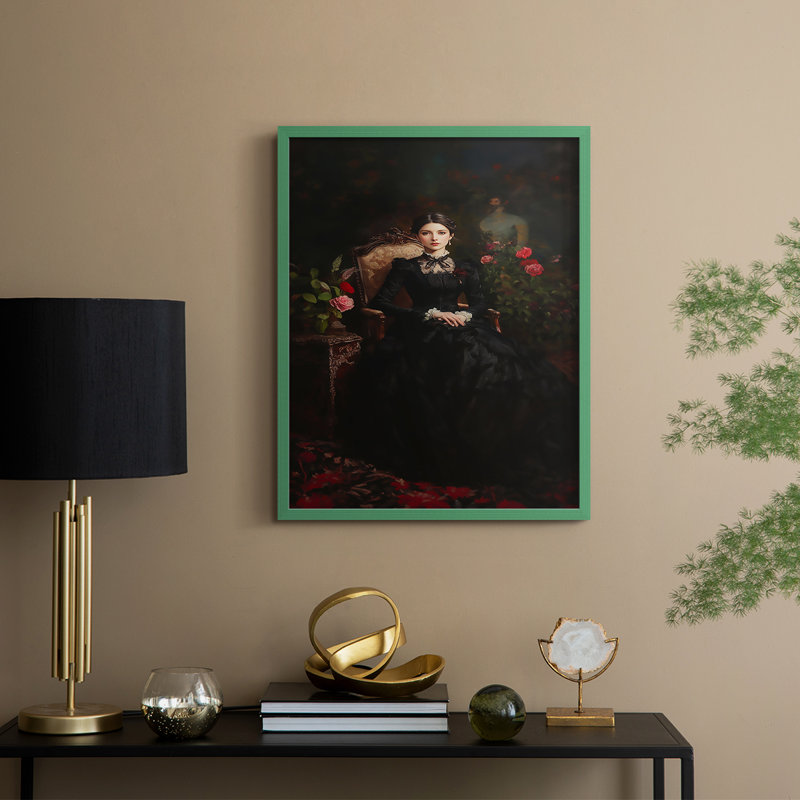 Reproduction encadrée WOMEN Series CCXLVII - bois massif, H 11 po x l 9 po, Vert