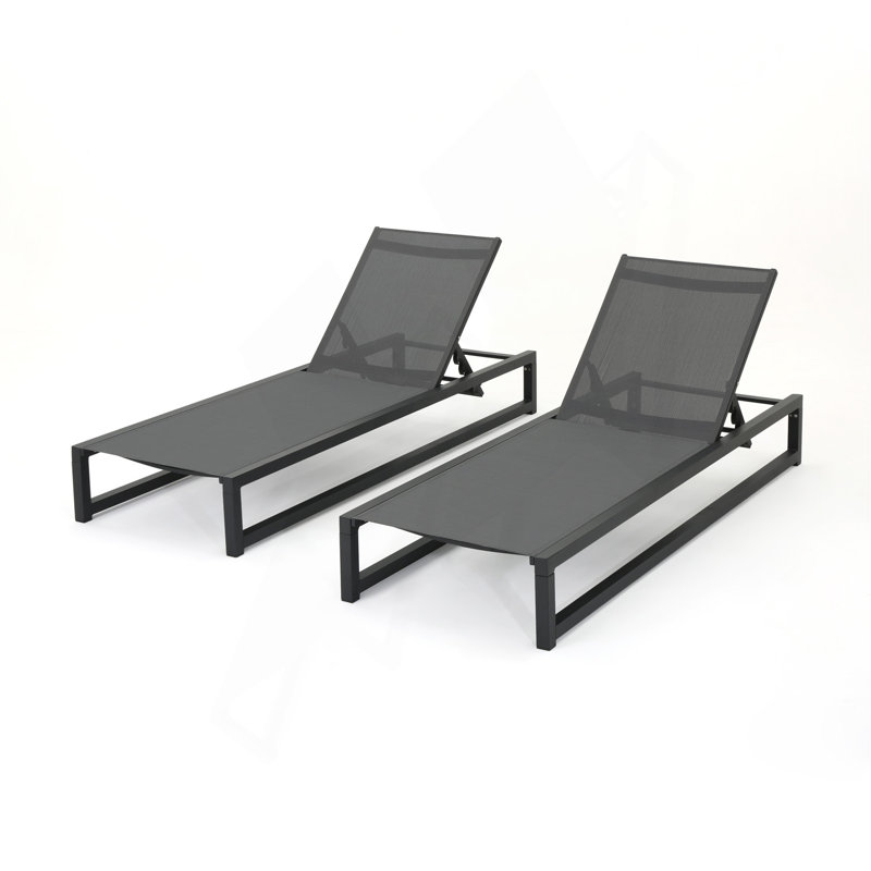 Méridienne VENISE CHAISE (ensemble de 2), 2, Noir/gris