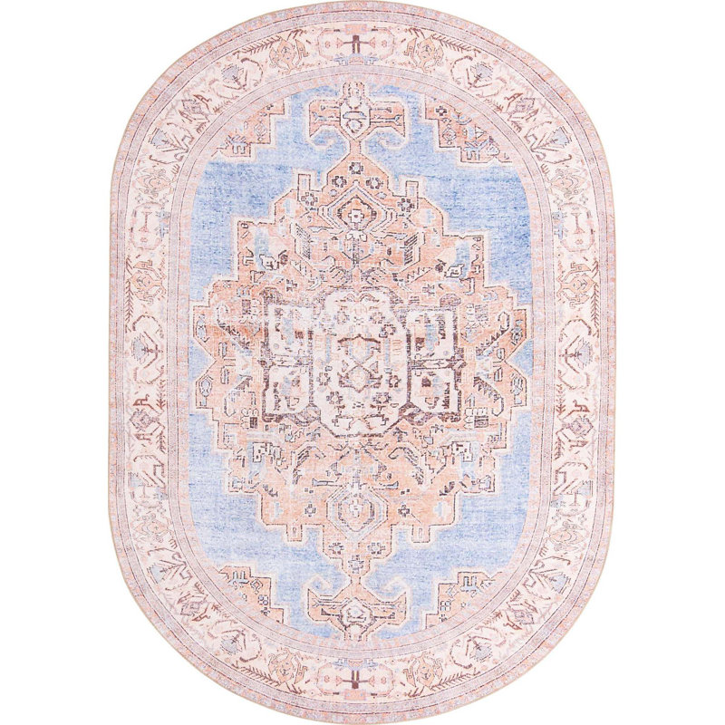 Chenille Geometric Indoor Rug, Oval 7'6" x 10'6"