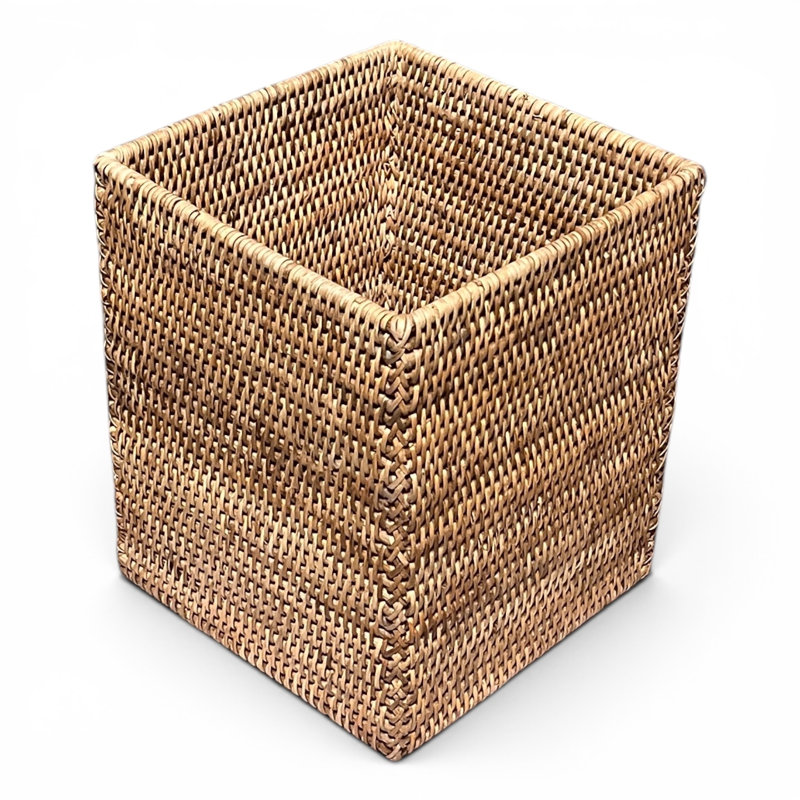 Corbeille à déchets carrée, Naturel mat