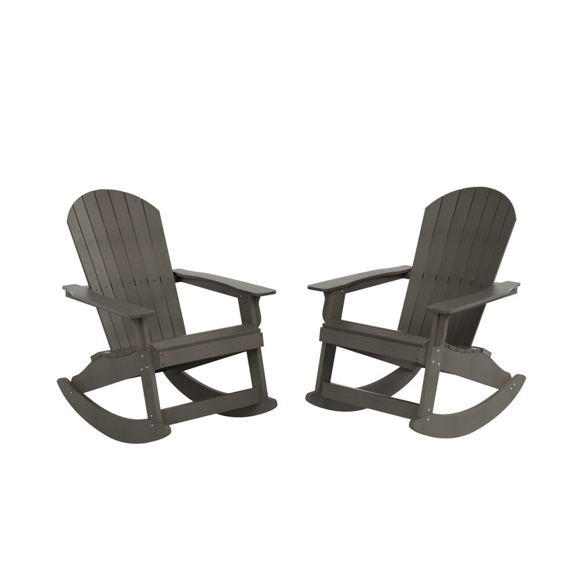 Arrlo Outdoor Adirondack HIPS Rocking Chair, Charcoal Gray
