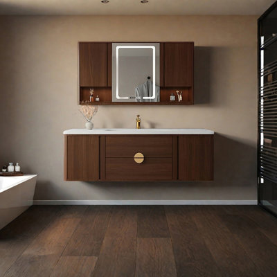 New Chinese-style rock plate bathroom cabinet