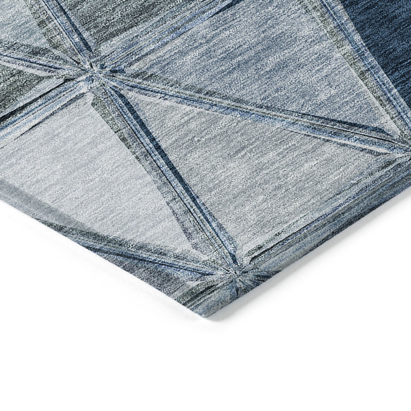Tapis intérieur / extérieur lavable bleu et bleu ciel HomeRoots 3 pi x 5 pi
