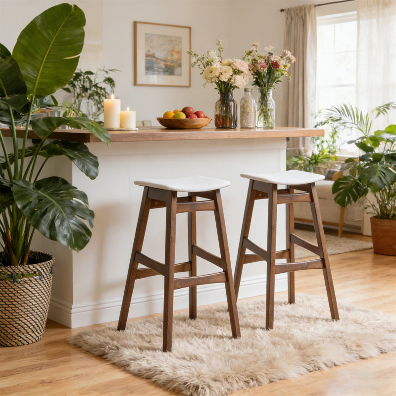 Bar Stool,Set Of 2 (Not Including Table), Light Beige