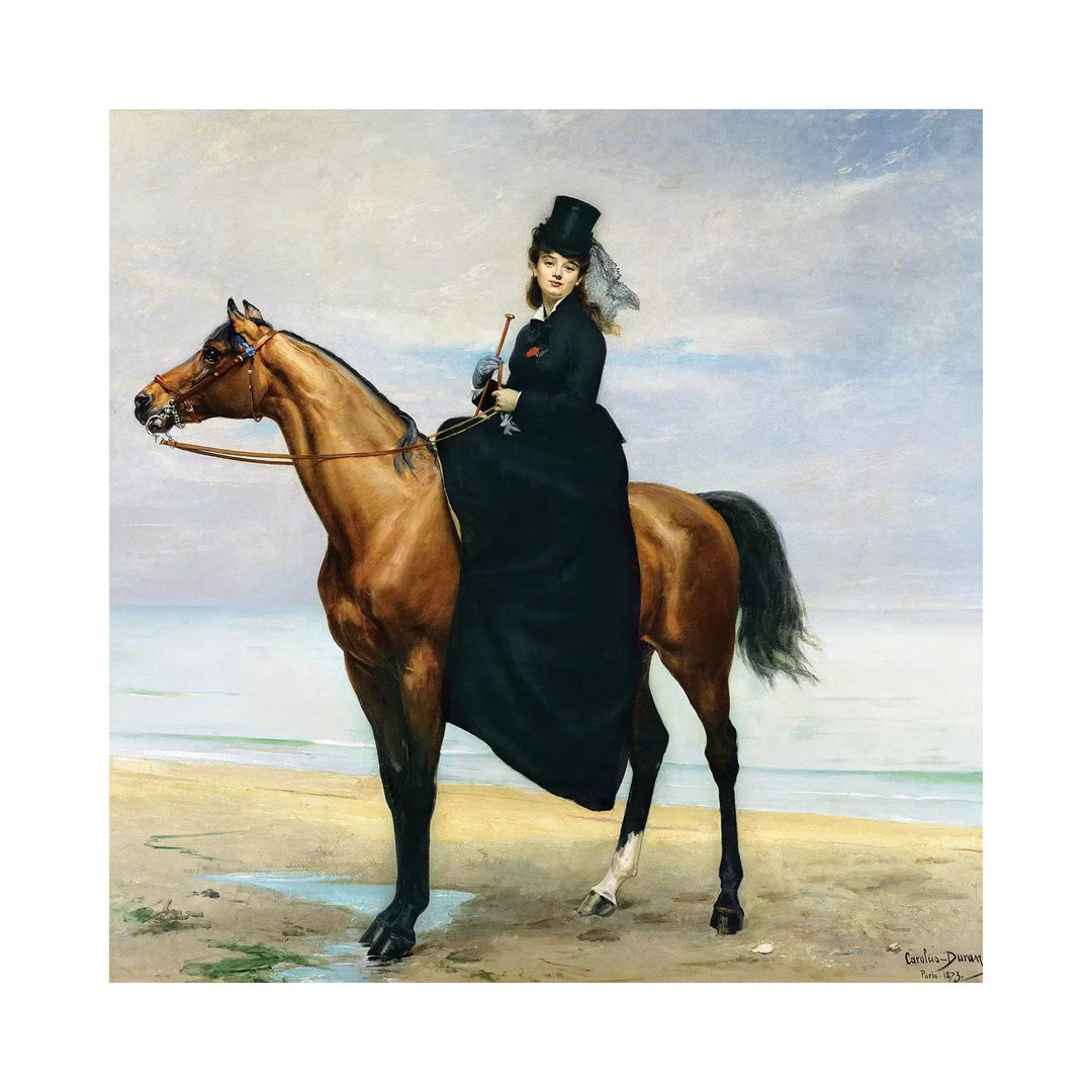 Equestrian Portrait Of Mademoiselle Croizette, 1873 by Charles Emile Auguste Carolus-Duran - Wrapped Canvas Painting