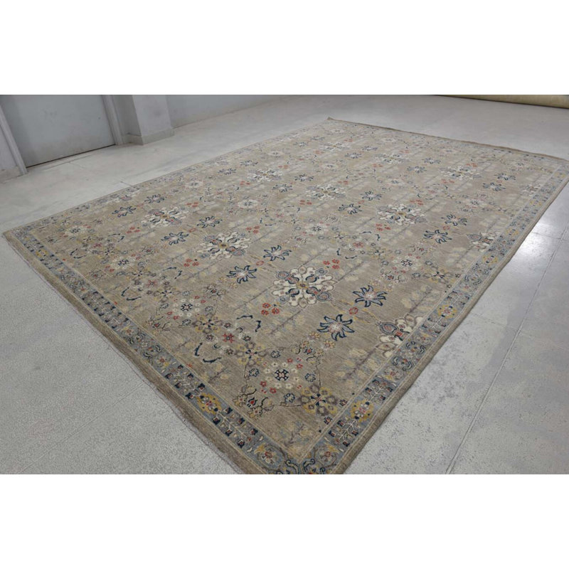 Transitional One-of-a-Kind Rectangle 10 X 13'6" Hand Knotted Area Rug