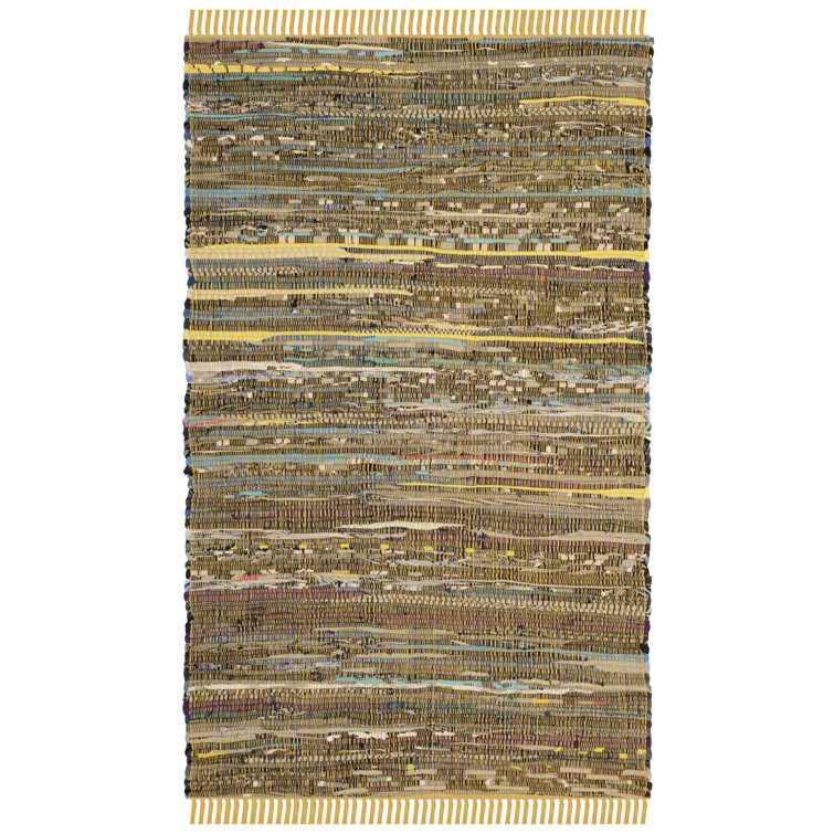 Desilva Handwoven Cotton Yellow/Brown/Beige Area Rug