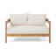 Ensemble de causeuse et table basse en bois d'acacia moderne - Mobilier de patio beige pour petits espaces
