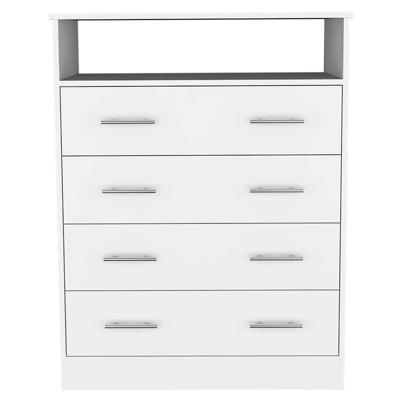 Commode rectangulaire à 4 tiroirs Dover, Blanc