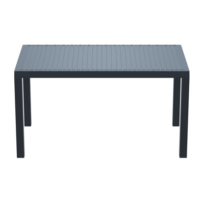 Resin Slatted Outdoor Dining Table