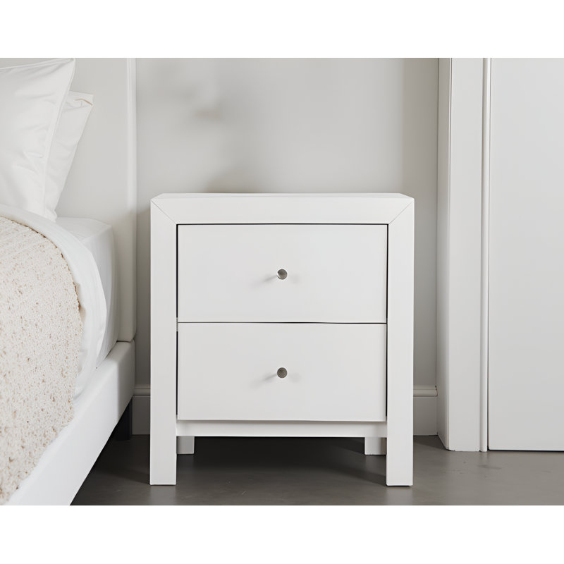 Table de chevet blanche Jarett, Blanc