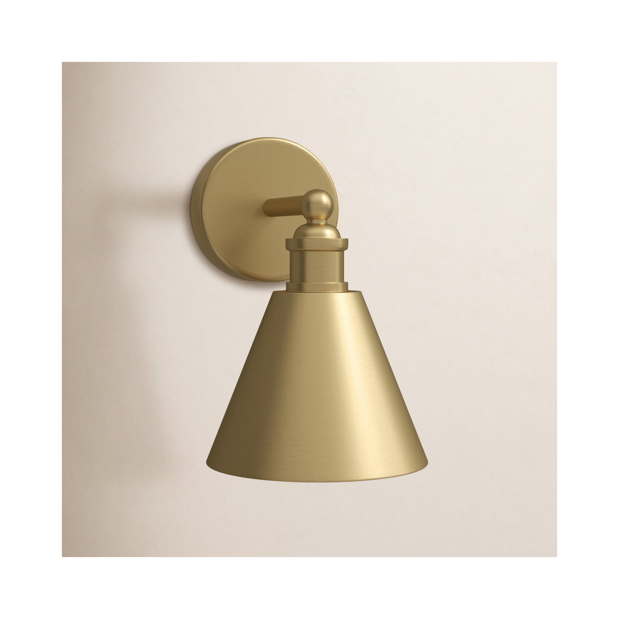 Elton Single Light Dimmable Wall Sconces, Brass, Brass