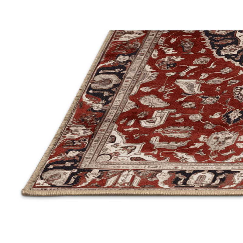 Machine Washable Persian Brown Area Rug, Rectangle 8' x 10'