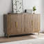 Armoire d'appoint moderne 55 "en noyer avec bords arrondis, 4 portes et beaucoup de rangement-381590886