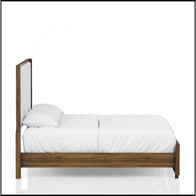 Grand lit tapissier en noyer