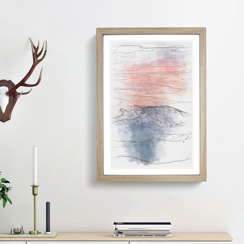 Swiss Mountain - Picture Frame Painting Print, 33cm H x 24cm W x 2cm D, Oak Framed