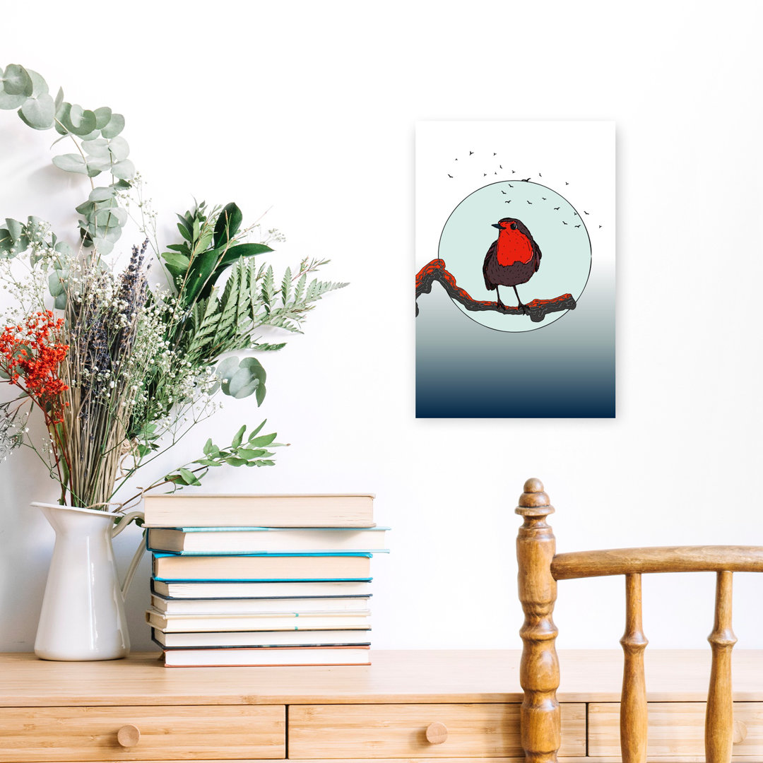 Contemporary Art Contemporary Minimalist Modern Bird Landscape Mountain Wall Art