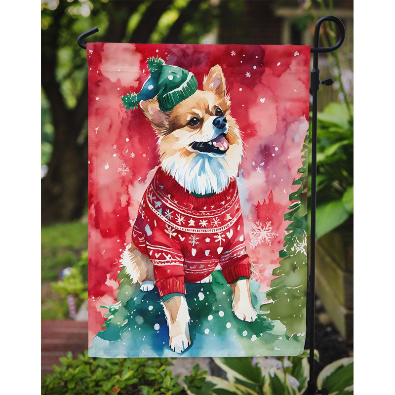 Polyester double face Noël, H 15,5 po x l 11,25 po