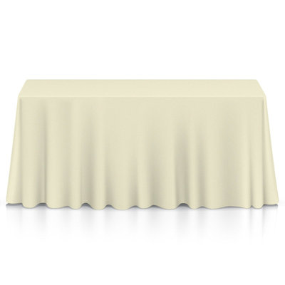 Elsbe Polyester Tablecloth Wedding Party Decor Event Decoration Ivory Solid Colour7