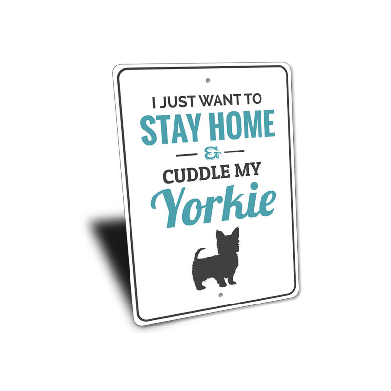 Plaque en aluminium Yorkie, H 18 po x l 12 po x P 0,06 po