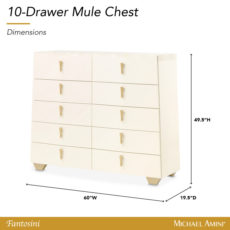 Fantosini 10-Drawer Mule Chest - Creamy Pearl