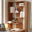 Bureau rectangulaire en bois massif noyer clair-1715650158