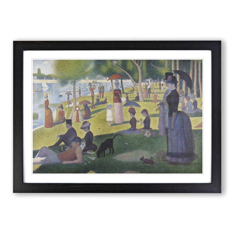 A Sunday on La Grande Jatte by Georges Seurat - Framed Print, 27cm H x 36cm W x 2cm D, Black Framed