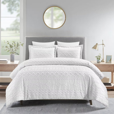 Cotton Percale Geometric Shapes Duvet Cover