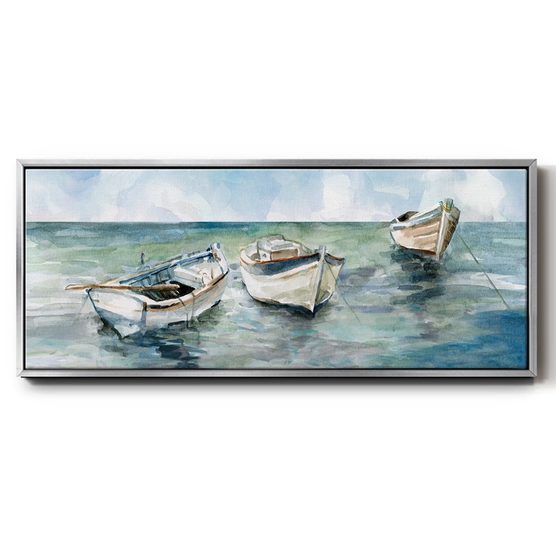 «Caught at Low Tide II», toile encadrée 19677WC, H 12 po x l 30 po x P 1,5 po, Argent