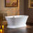 59" x 30" Freestanding Soaking Acrylic Bathtub with Pedestal, Double Ended, Non-Slip Design-51226560