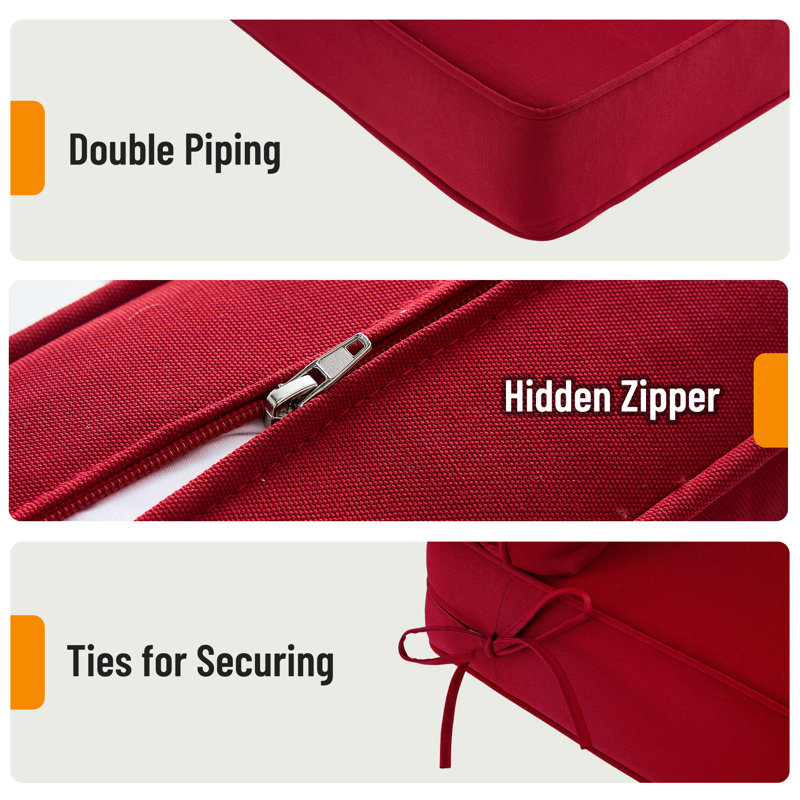 Outdoor 6'' Seat / Back Cushion, Red