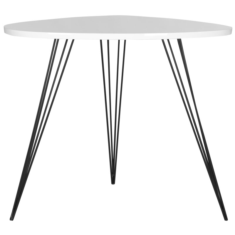 Pinheiro 3 Legs End Table, White / Black